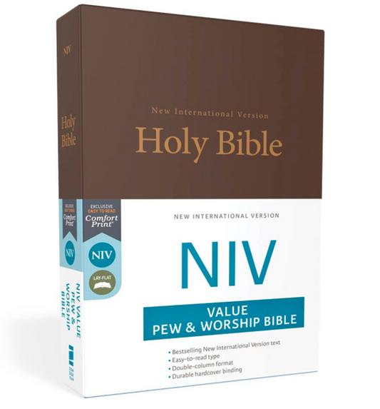 NIV Value Pew Bible (Hardcover, Brown) - Bulk Case of 16